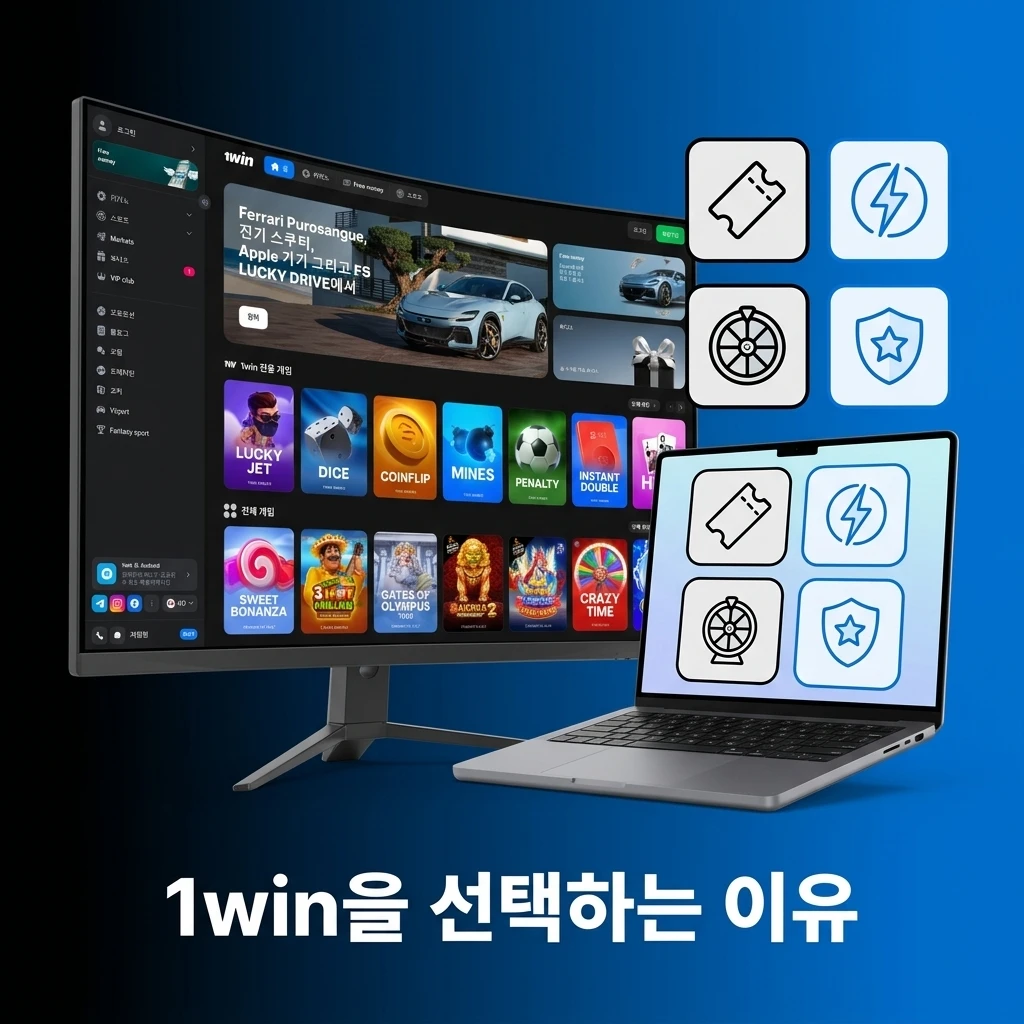 1win 스포츠·카지노 통합 베팅 사이트 화면, 프리매치·라이브 시장과 보너스·결제 정보 한눈에 보기