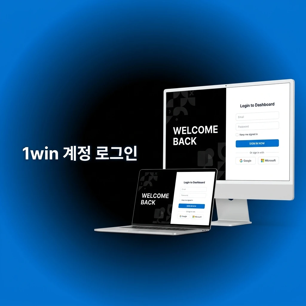 1win 계정 이메일 로그인 화면 안내, 이메일·비밀번호 입력과 보안 확인 단계 설명