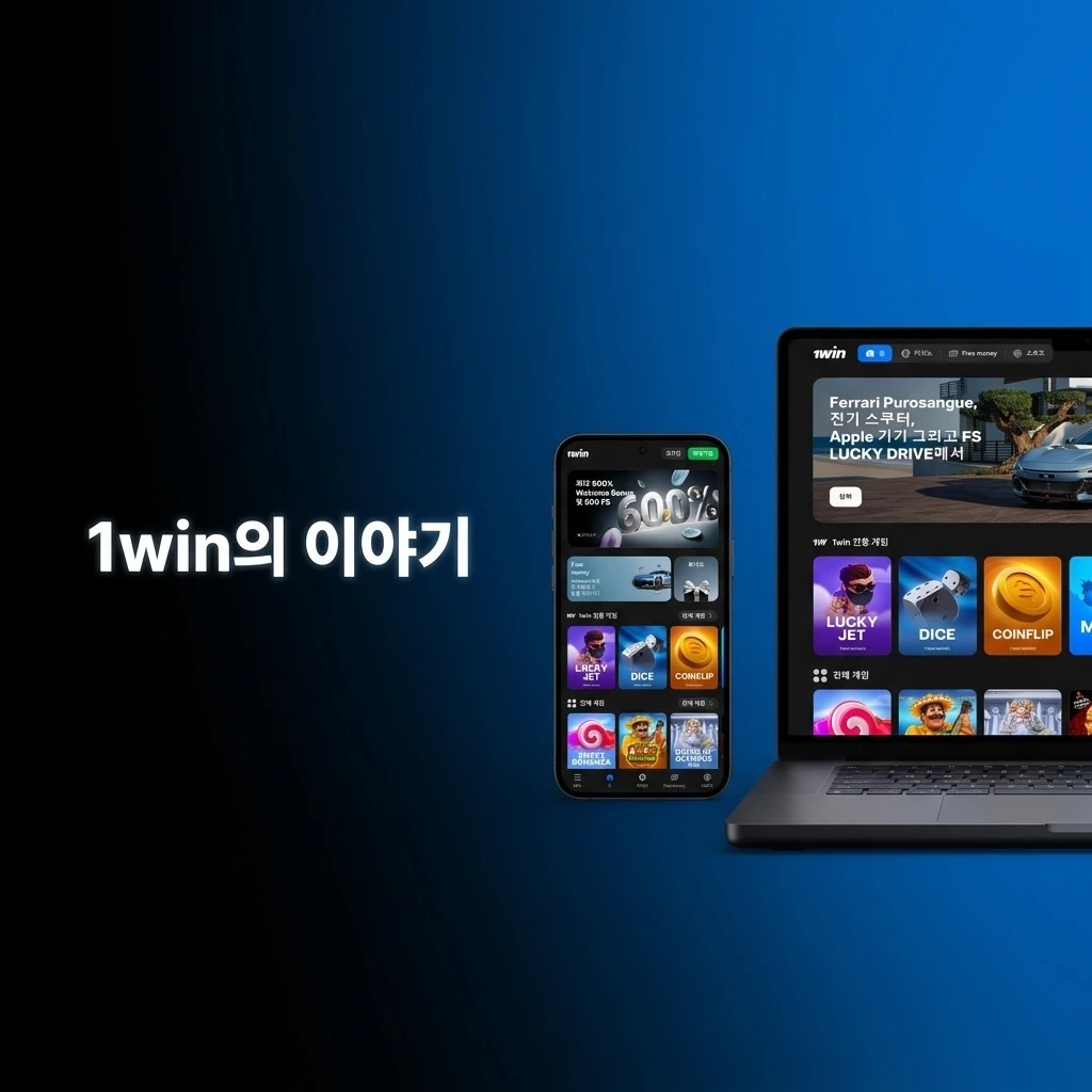 2016년 설립 1win의 역사와 라이선스, 본사·소유 구조, 보너스 정책을 소개하는 안내 이미지