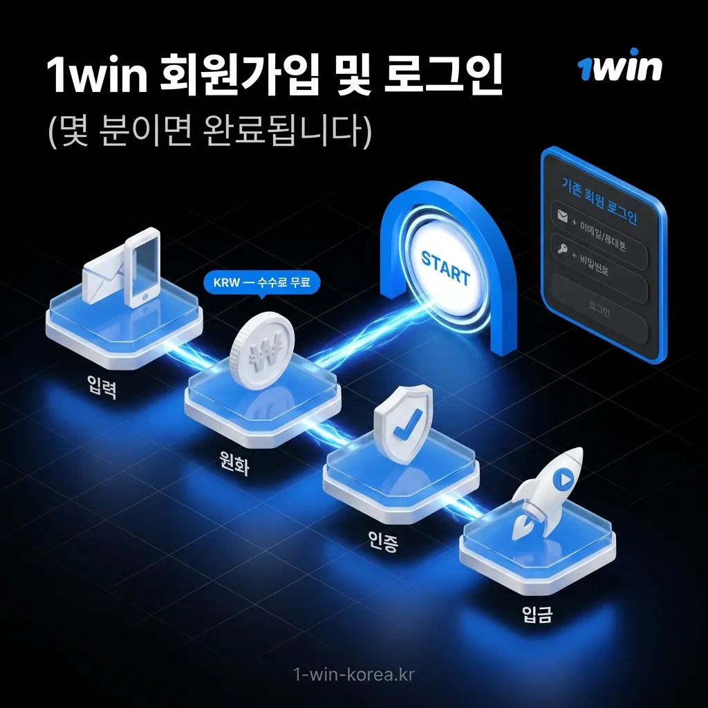1win 회원가입 방법 - 이메일 또는 휴대폰 번호로 등록, 몇 분 완료.